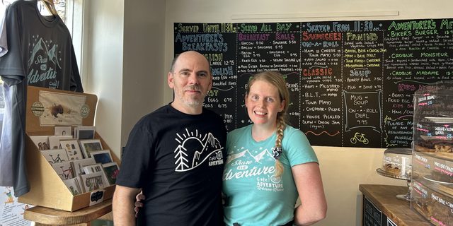 Cafe Adventure couple inside