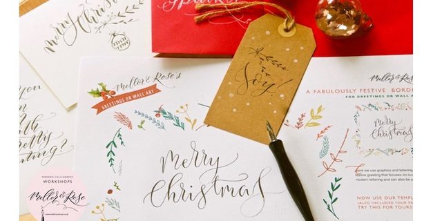 Christmas Caligrahy buxton pottery