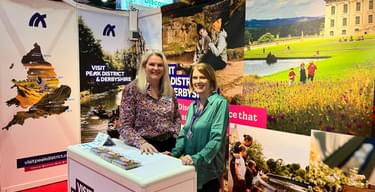 Visit Peak District Derbyshires Lindsay Rae and Rachel Briody promoting the Peak District and Derbyshire at the Holiday World Show in Dublin 1