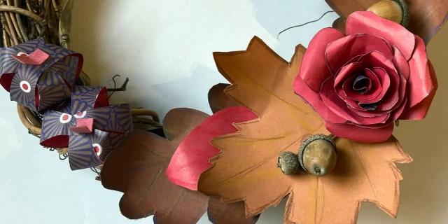 Autumn paper wreath 1920x920